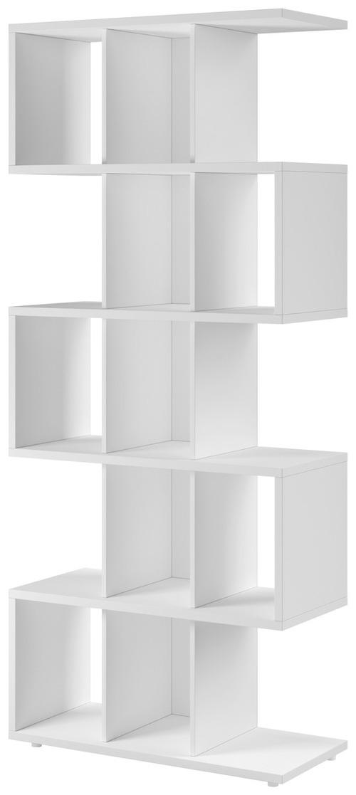 Víceúčelový Regál Dona Bílý Š: 90cm - bílá, Basics, kompozitní dřevo (90/210,5/40cm)