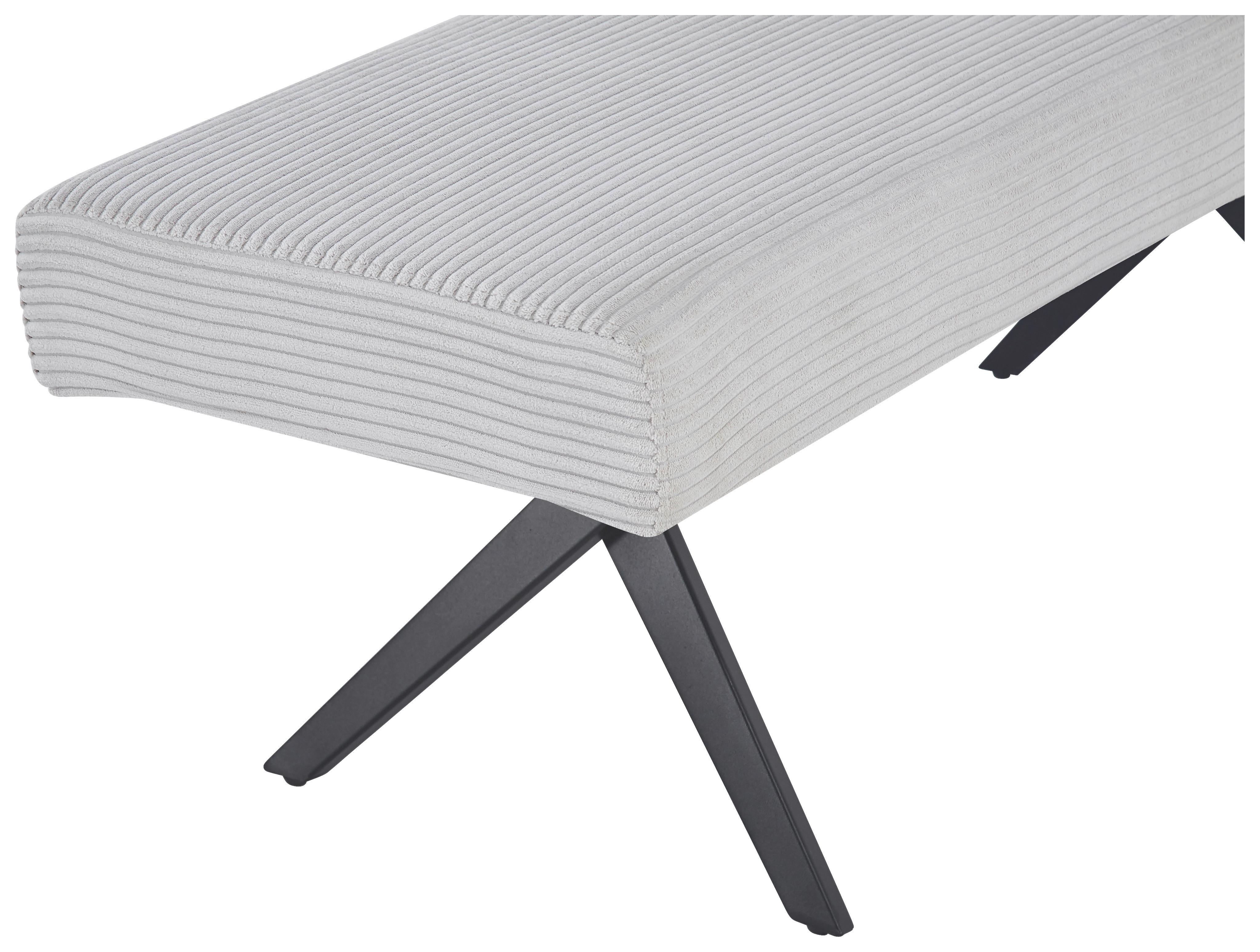 Sitzbank Chios Ohne Lehne Cord Beige, B: 140 Cm - Beige/Schwarz, KONVENTIONELL, Textil/Metall (140/49/47cm) - MID.YOU