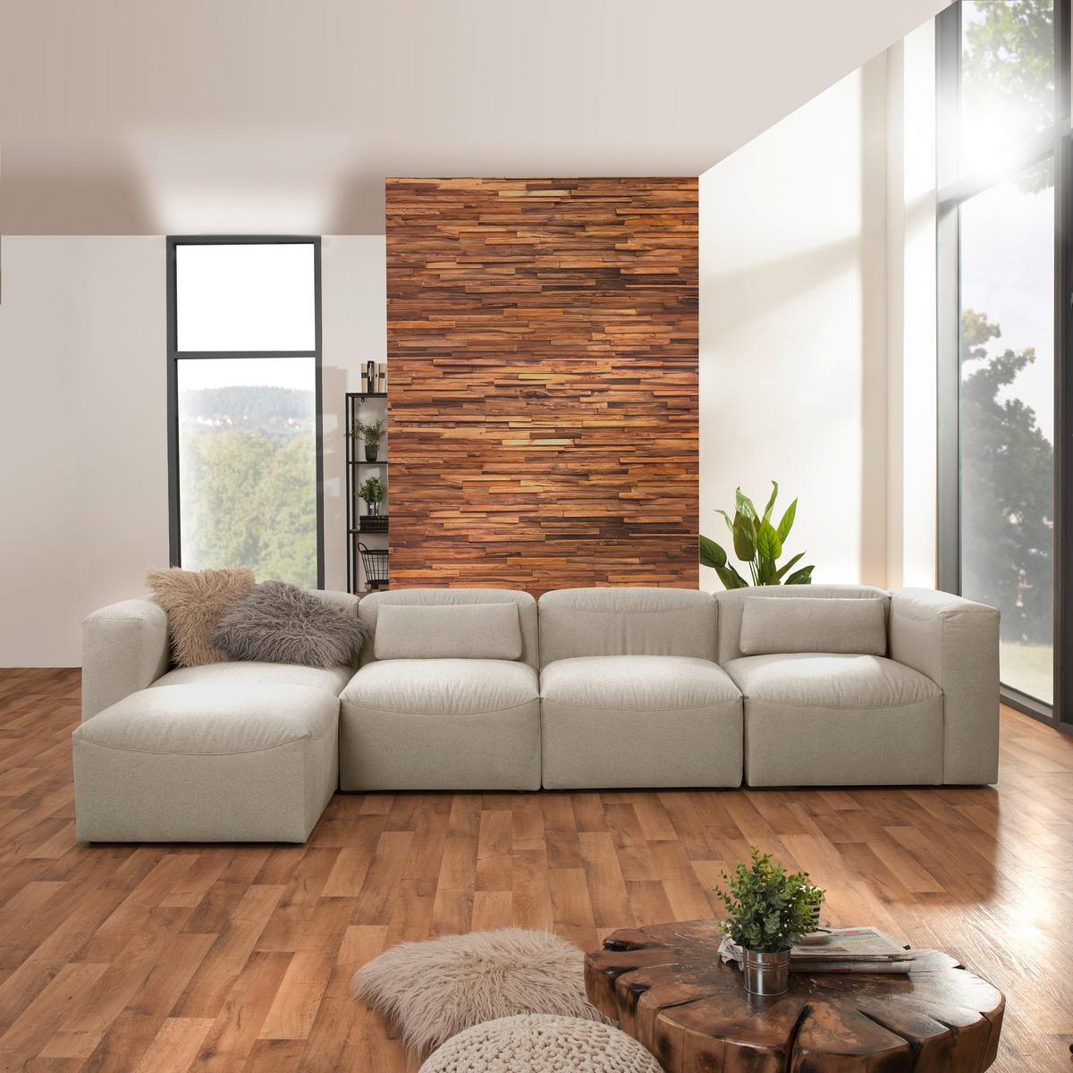 Sofaelement Lena Creme Flachgewebe - Creme, Design, Textil (75/73/100cm) - Max Winzer