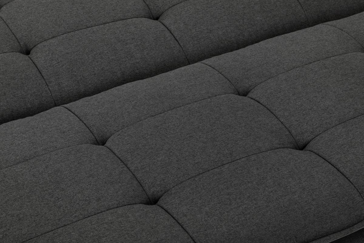 Schlafsofa Turin - Dunkelgrau/Silberfarben, Basics, Textil (194/87/102cm) - MID.YOU