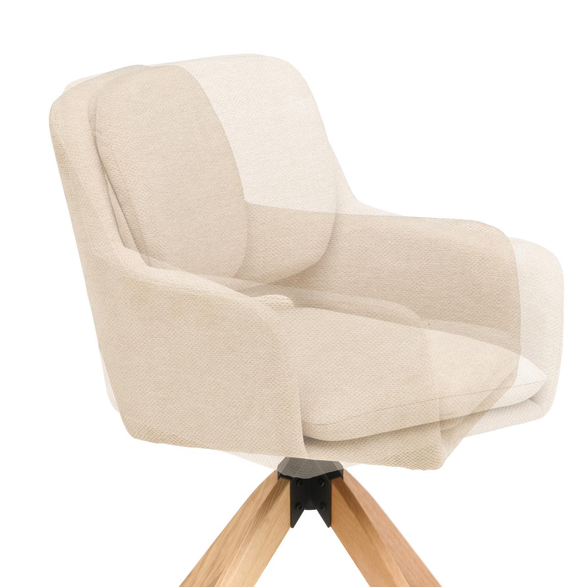 Armlehnstuhl Marley Webstoff Beige, B: 59 cm - Beige/Naturfarben, KONVENTIONELL, Holz/Textil (59/89/65cm) - Livetastic