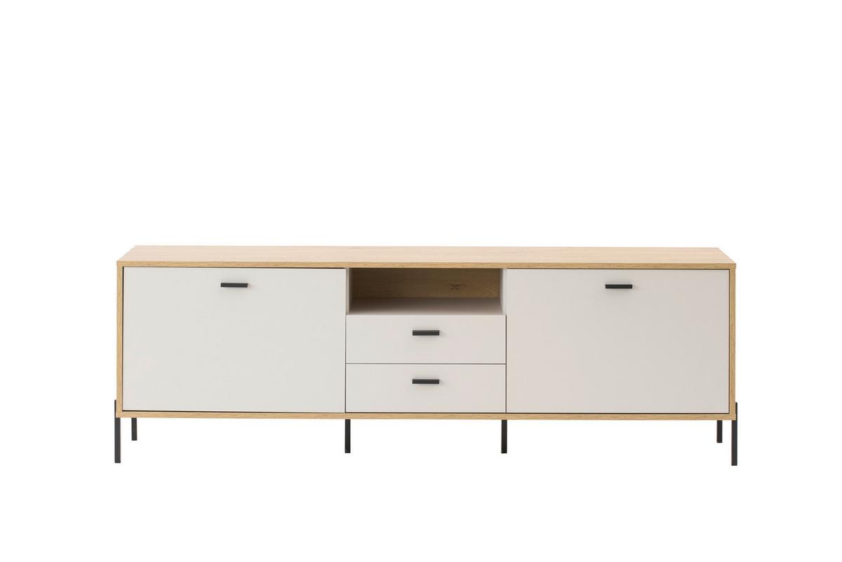 Lowboard Fredericia Eichefarben Kaschmir B: 196 cm - Kaschmir/Eichefarben, Design, Holzwerkstoff (196/65/40cm) - MID.YOU