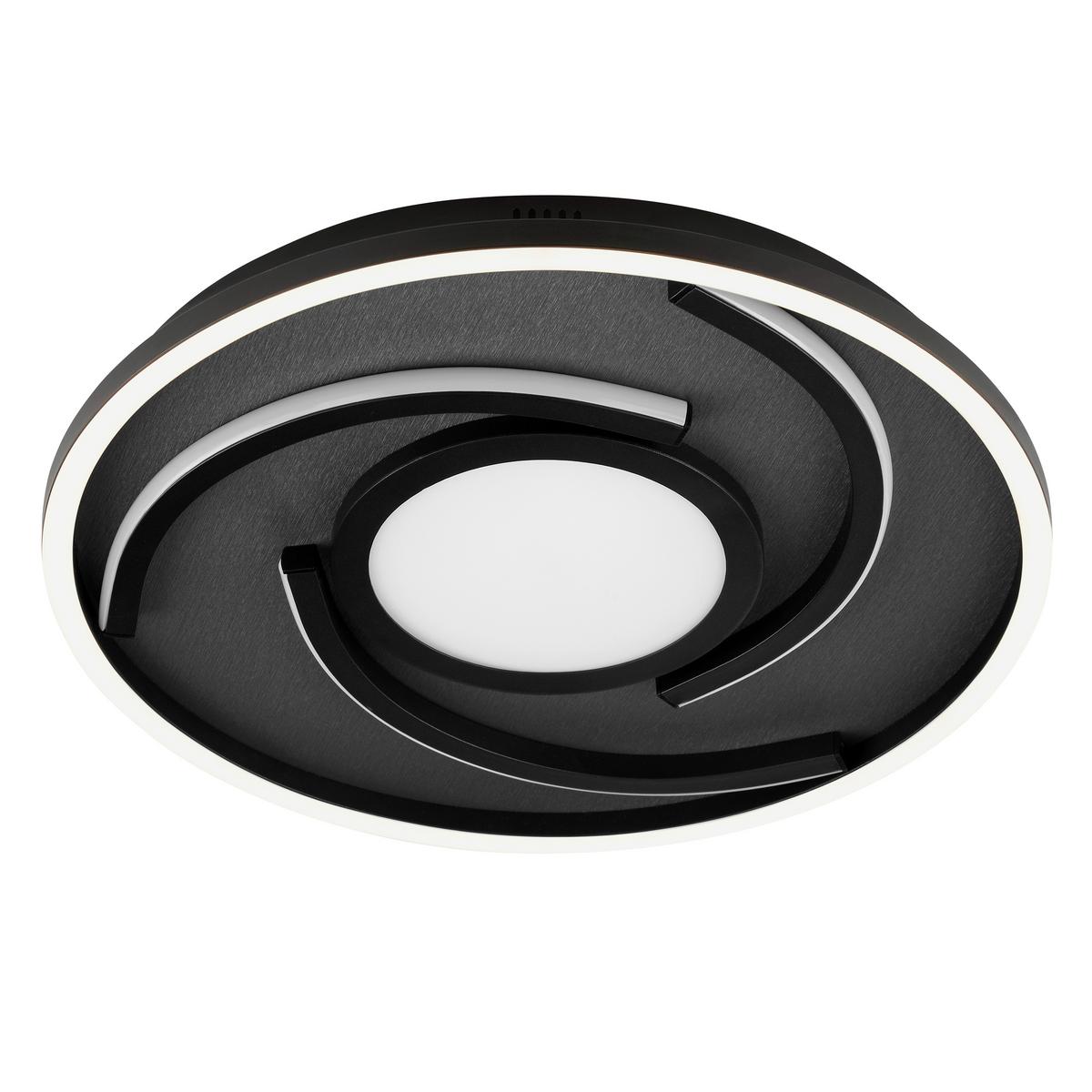 LED-Deckenleuchte Hardy Schwarz D: 35 cm - Schwarz, Design, Kunststoff/Textil (35/4,8cm) - Brilliant