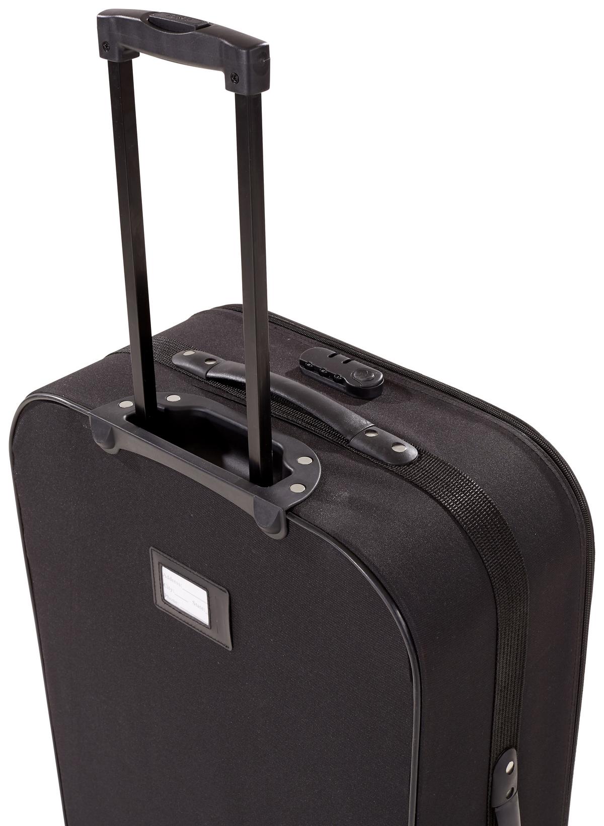 Reisekoffer Set 3-tlg. Paris 2 Rollen - Schwarz, Kunststoff/Textil - Luca Bessoni