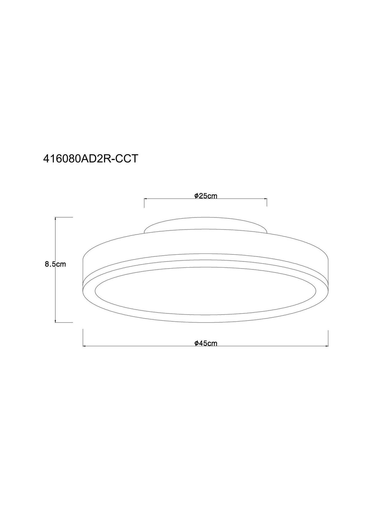 LED-Deckenleuchte Doro D: 45cm Silberfarben Weiß Dunkelgrau - Dunkelgrau/Silberfarben, Basics, Kunststoff/Metall (45/8,5cm) - Globo