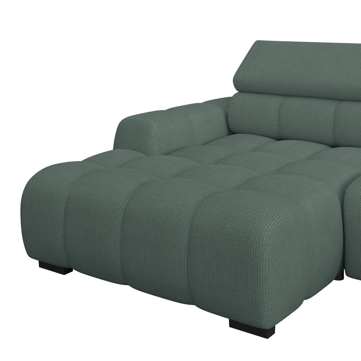 Ecksofa Fargo S Grün, B: 168cm - Schwarz/Grün, Trend, Textil (168/285cm)