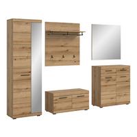 Garderobe Scout 5-teilig Eiche Dunkel B: 272 Cm - Eiche dunkel, Design, Holzwerkstoff (272/197/40cm) - Livetastic