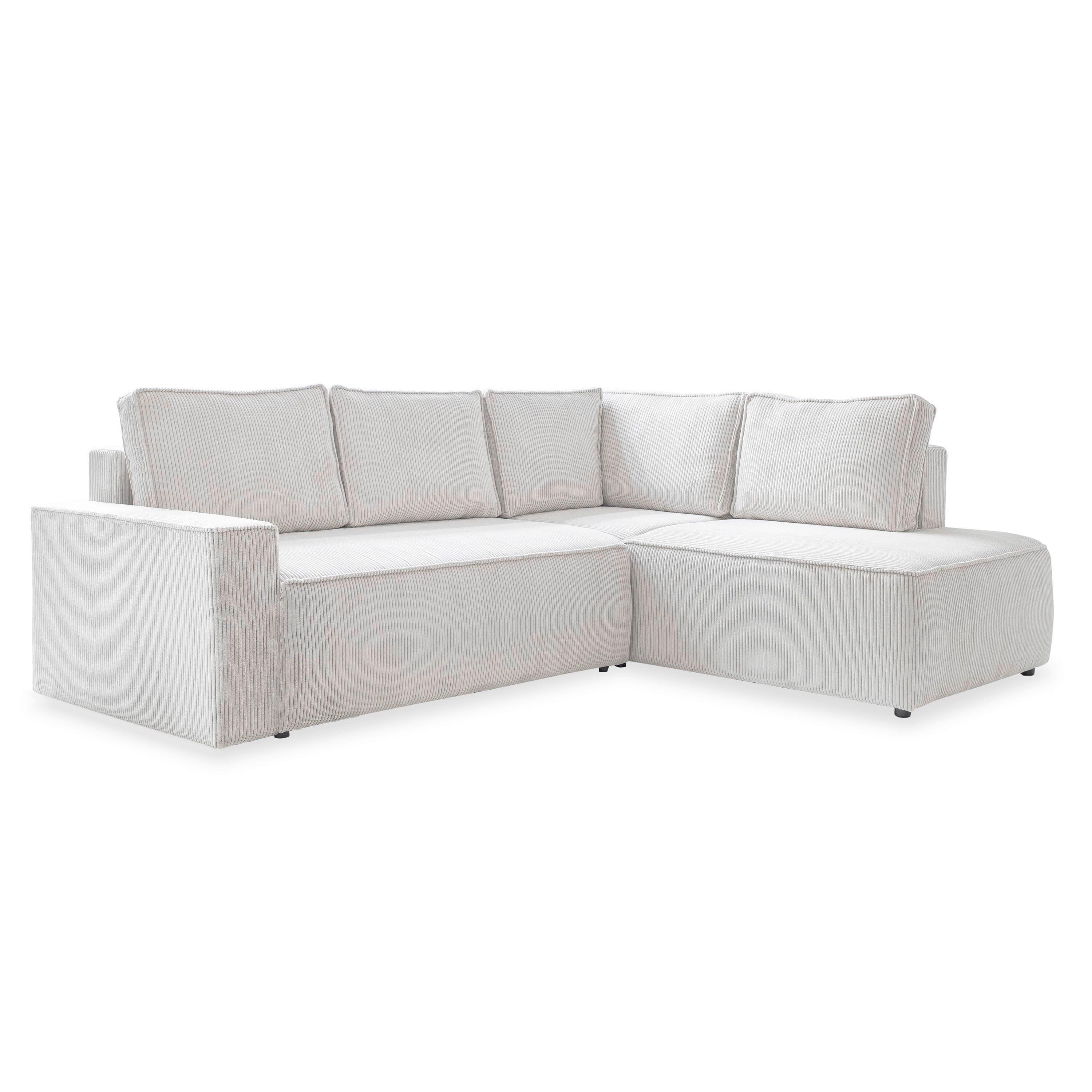 Sedačka OLIVER, pravá, béžová farba - čierna/béžová, Design, textil/plast (247/194cm) - MID.YOU