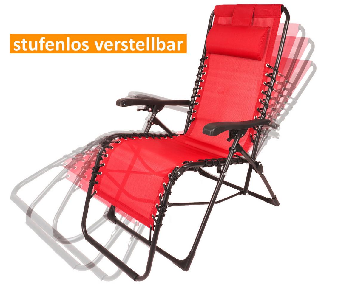 Bäderliege Relax Kunststoff Klappbar - Rot/Schwarz, Basics, Kunststoff (84/109/65cm)
