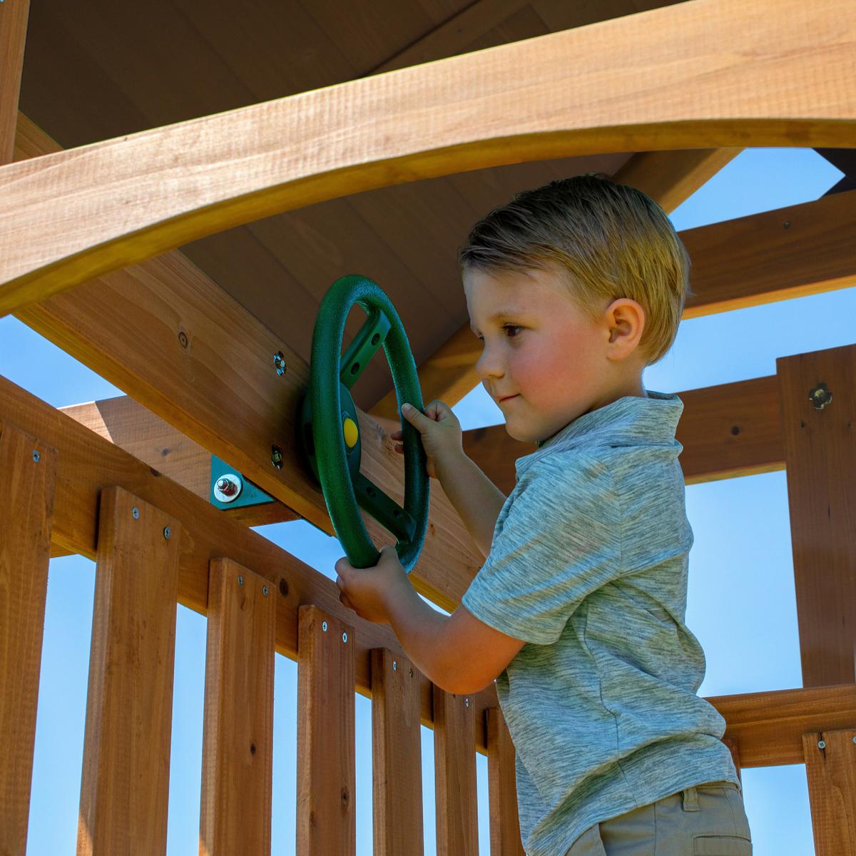 Spielturm B2200159 - Braun/Grün, KONVENTIONELL, Holz (430/310/380cm) - Ambia Garden