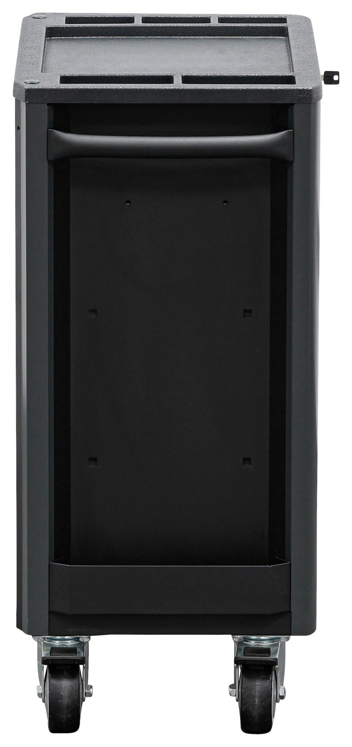 Werkstattwagen Leer Schwarz/Silberfarben B: 72,4cm - Silberfarben/Schwarz, Basics (72,4/103,3/47cm)