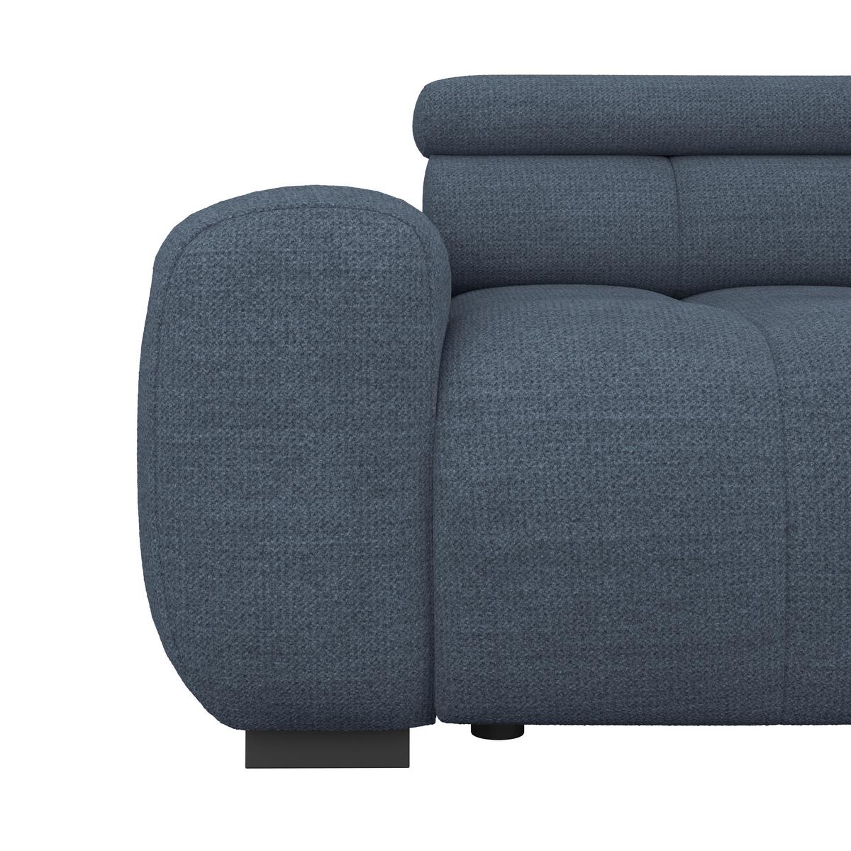 Bigsofa Bull Webstoff blau, B: 248 cm - Blau/Schwarz, Design, Textil (248/77-97/108cm) - Luca Bessoni