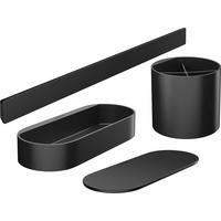 Badaccessoires 4-Tlg. Wallstoris Msw Schwarz - Schwarz, Basics, Kunststoff (64,5/24,4/16,4cm) - Hansgrohe