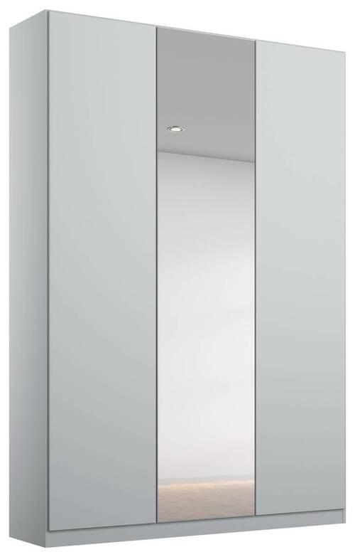 SKRIŇA S OTOČNÝMI DVERAMI ALABAMA - svetlosivá/strieborná, Modern, kompozitné drevo (136/229/54cm)