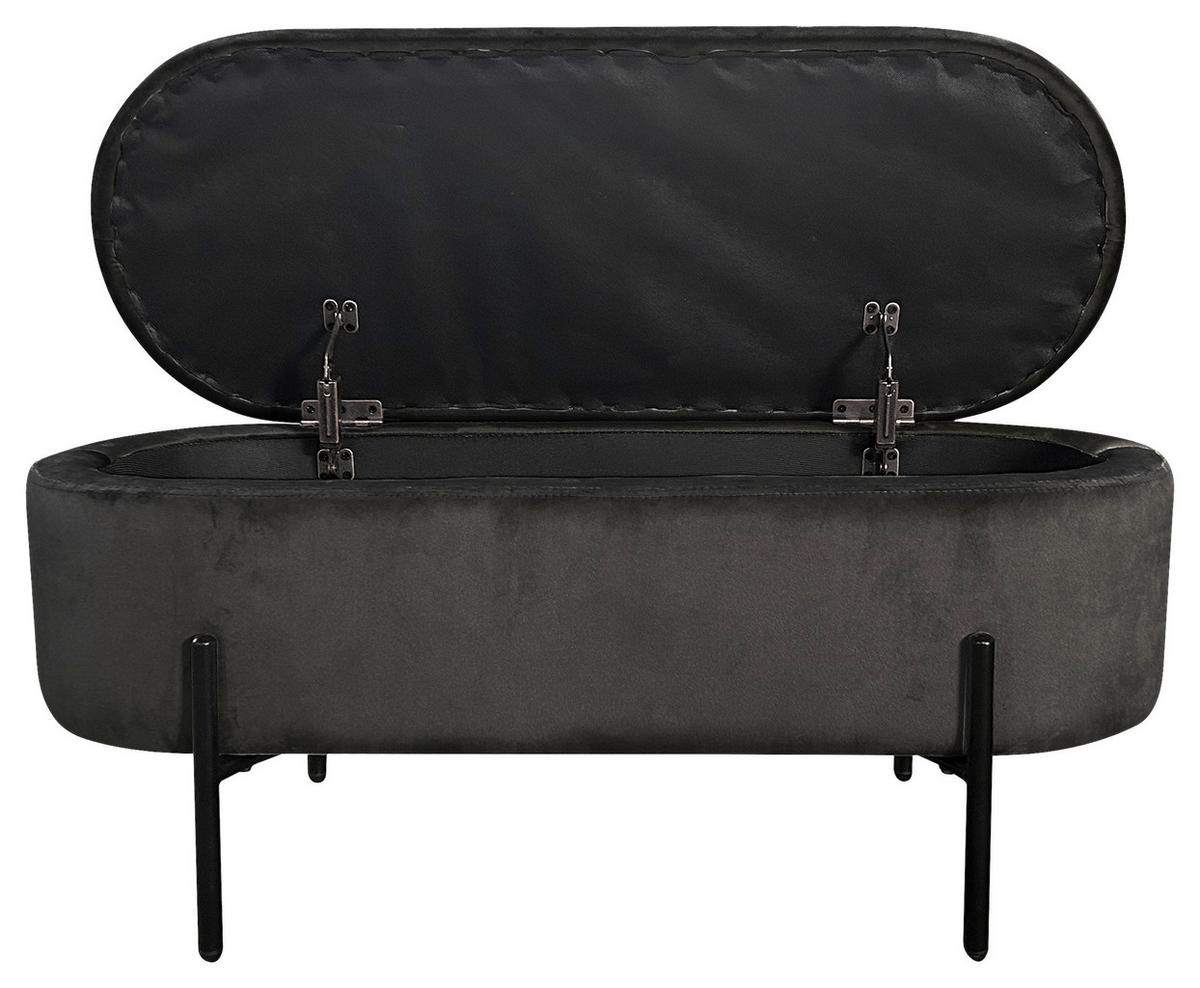 Sitzbank Nova Schwarz B: 95 cm - Schwarz, Design, Textil/Metall (95/42/37,5cm) - MID.YOU
