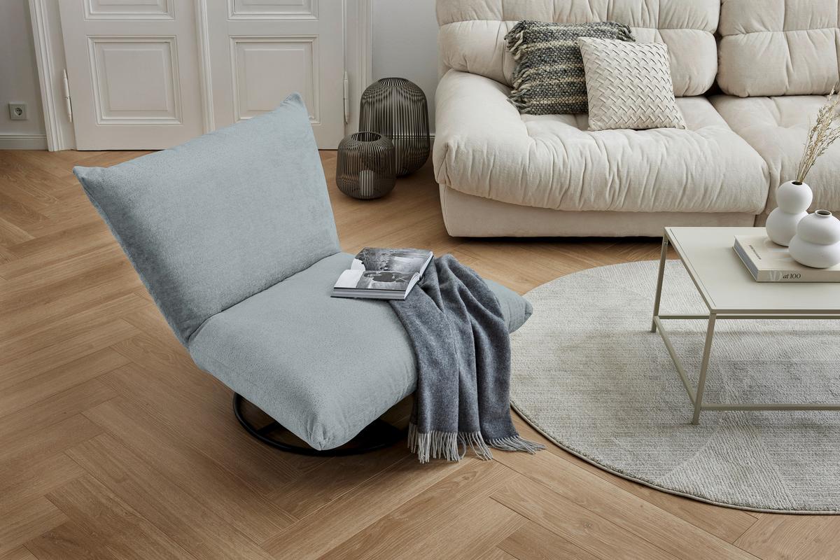 Relaxsessel Cremona Hellblau B: 100 Cm - Schwarz/Hellblau, Design, Textil (100/78/96cm) - Livetastic