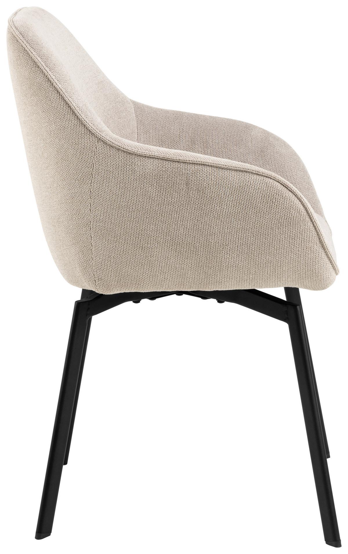 STOLIČKA S PODRÚČKAMI CLARA - čierna/béžová, Design, kov/textil (58,5/83,5/55,5cm) - MID.YOU