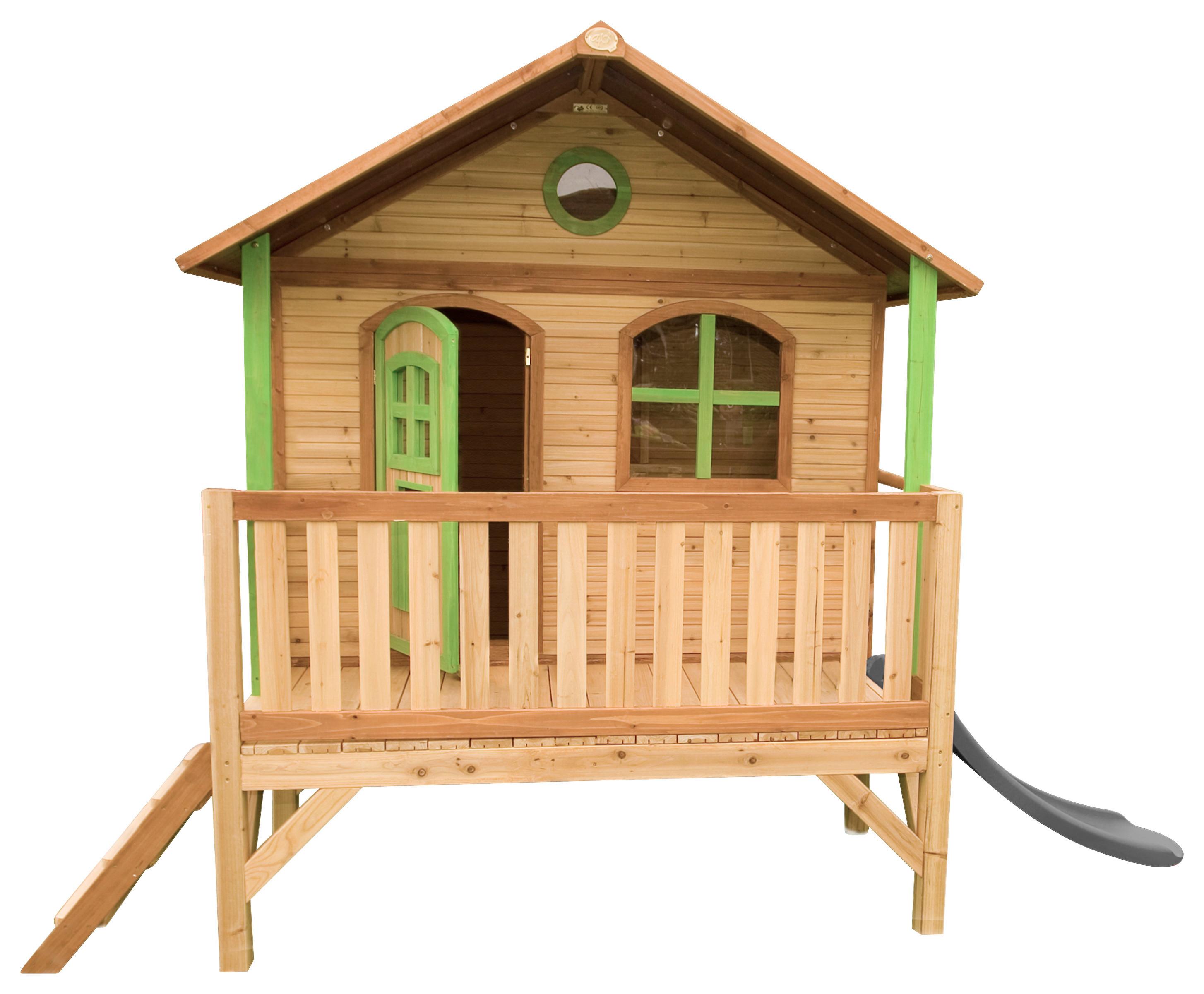 Spielhaus A030.040.80 - Rot/Braun, KONVENTIONELL, Holz/Kunststoff (349/233/212cm) - Ambia Garden