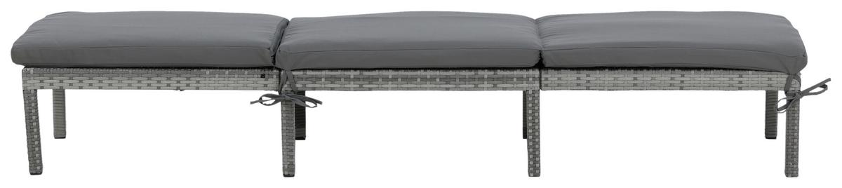 Sonnenliege Bilbao Kunststoffgeflecht - Grau, KONVENTIONELL, Kunststoff/Textil (59/84/198cm) - Gardenson