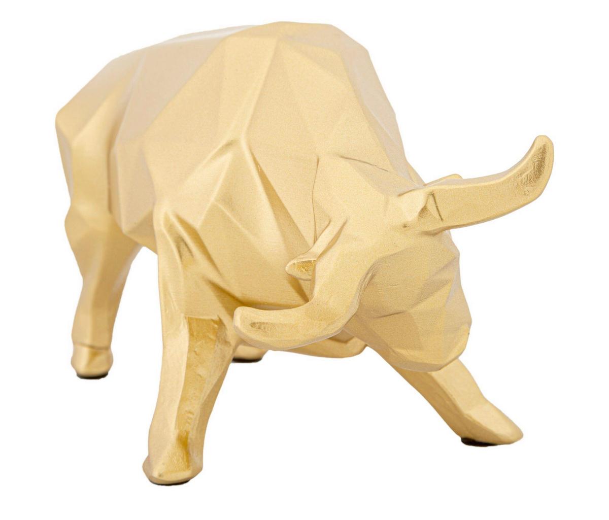 Skulptur Bull Decor Goldfarben, B: 19,5 cm - Goldfarben, Basics, Kunststoff (19.5/10.6/9.9cm)