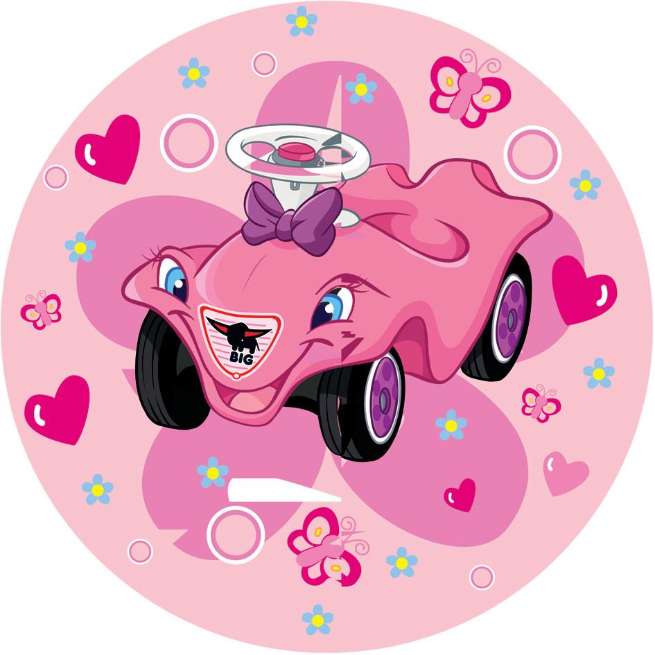 Kinderteppich Rund Auto Rosa Bobby Car Ø 100 Cm