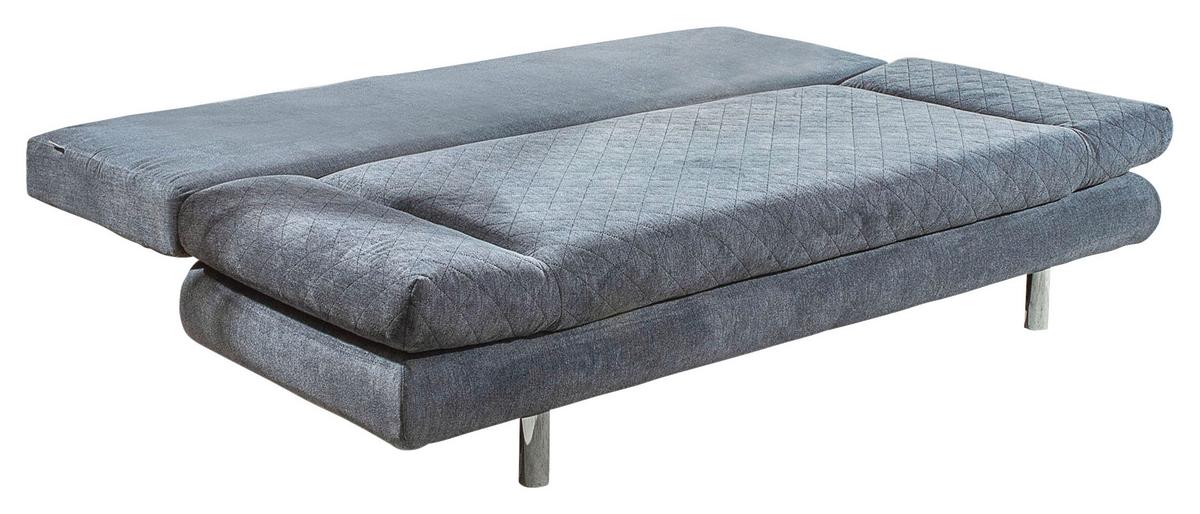 2-Sitzer-Sofa mit Schlaffunktion Sorini B:194 cm - Chromfarben/Anthrazit, Design, Textil (194/73/91cm) - Livetastic