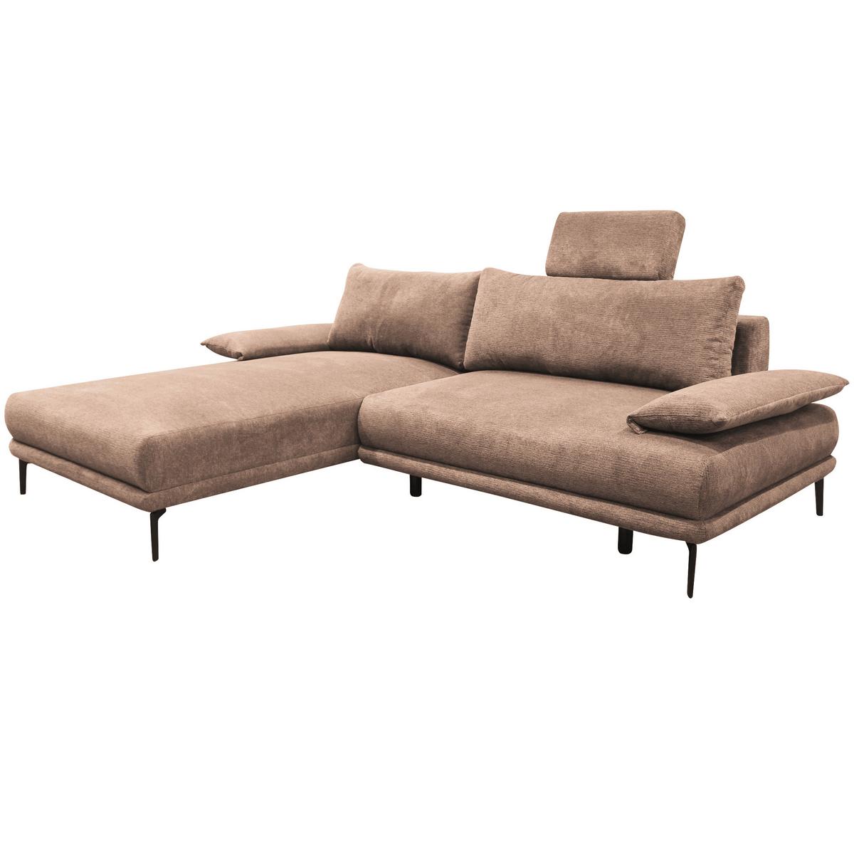Ecksofa Mit Bettkasten Lagacy 192x260 Cm Webstoff Beige - Beige/Schwarz, Design, Textil (192/260cm) - MID.YOU