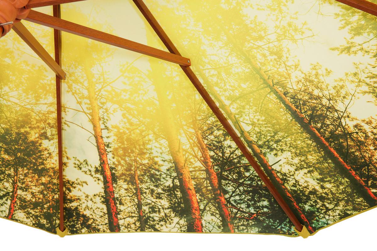 Sonnenschirm Malaga BxHxT: 300x257x300 cm Waldgrün - Waldgrün/Buchefarben, Basics, Textil/Metall (300/257cm) - Schneider