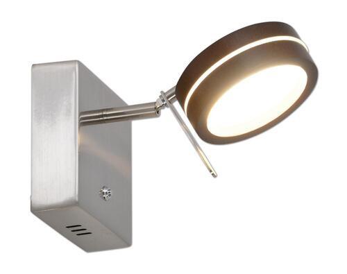 LED-Wandleuchte, 1-Flammig, Schwenkbar, dimmbar - Braun, KONVENTIONELL, Holz/Metall (11/11/19cm) - Näve