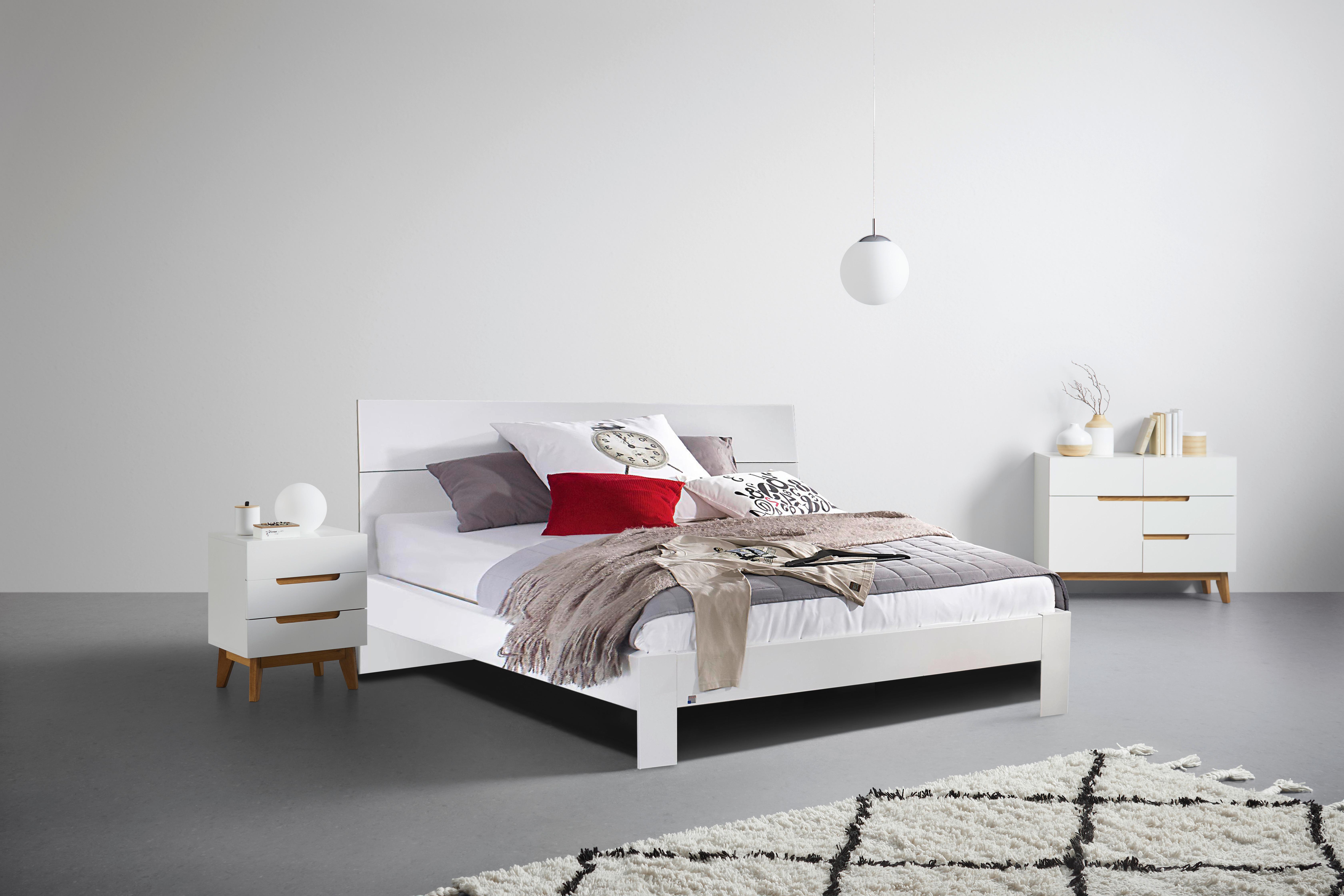 Bílá postel White, 140 x 200 cm - bílá, kompozitní dřevo (140/200cm)