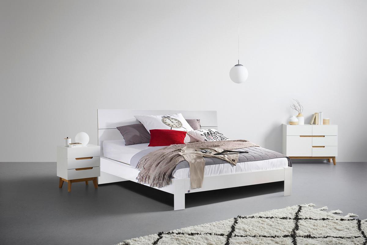 Bílá postel White, 140 x 200 cm - bílá, kompozitní dřevo (140/200cm)