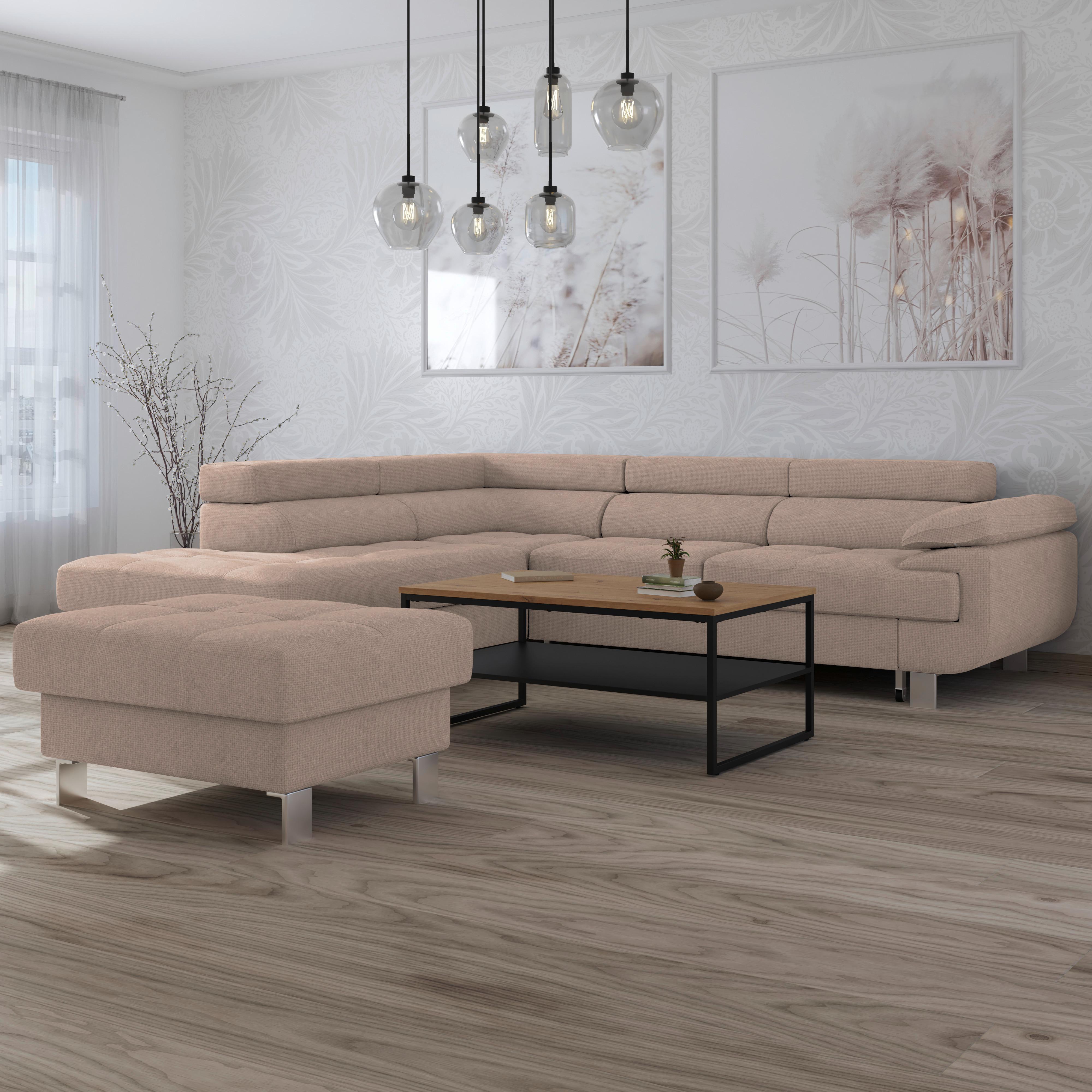 Ecksofa Savona - Beige, MODERN, Textil (230/270cm) - Ondega