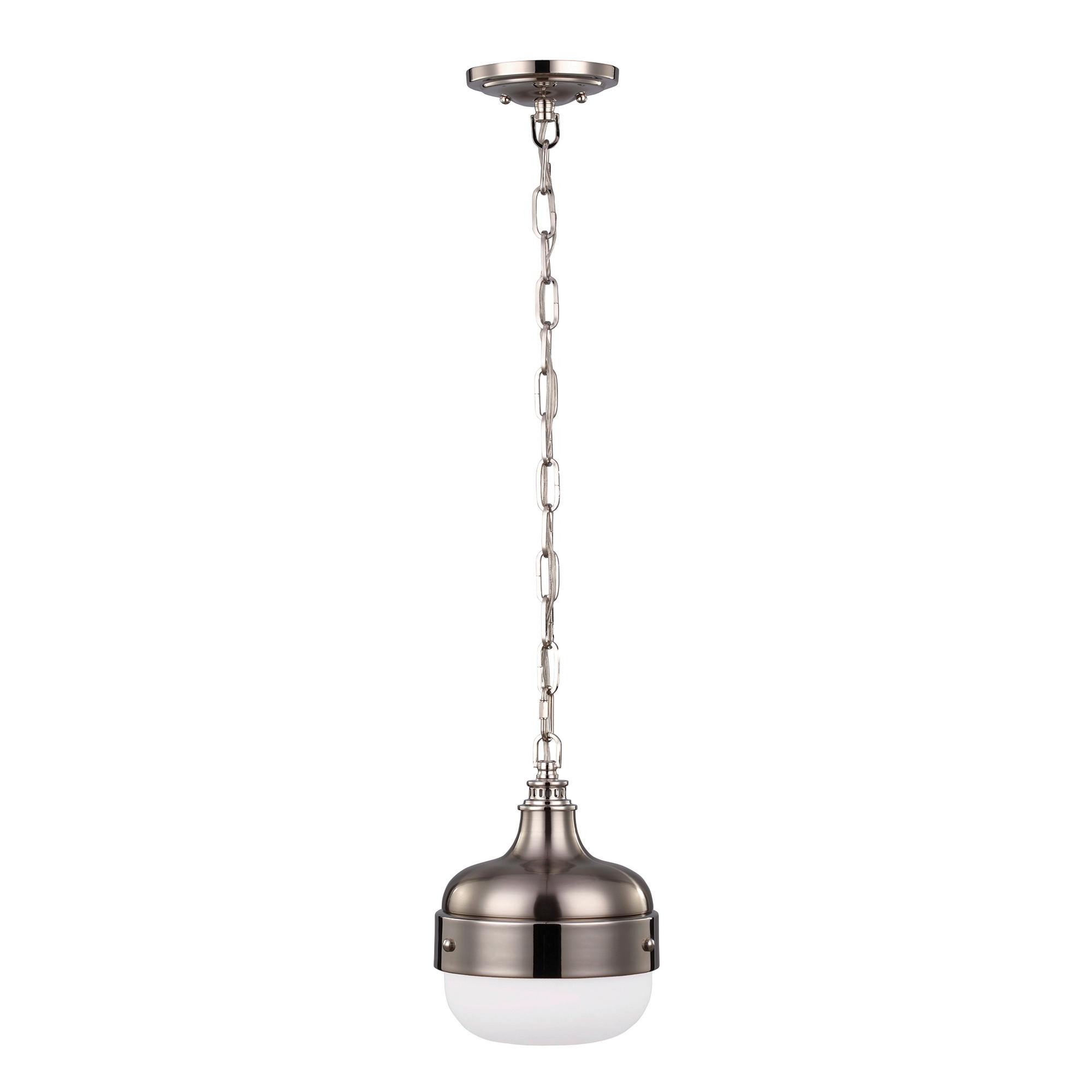 Hängeleuchte Fe-Cadence-1p-Bs - Edelstahlfarben/Nickelfarben, KONVENTIONELL, Glas/Metall (20.3/43.2cm) - Elstead Lighting