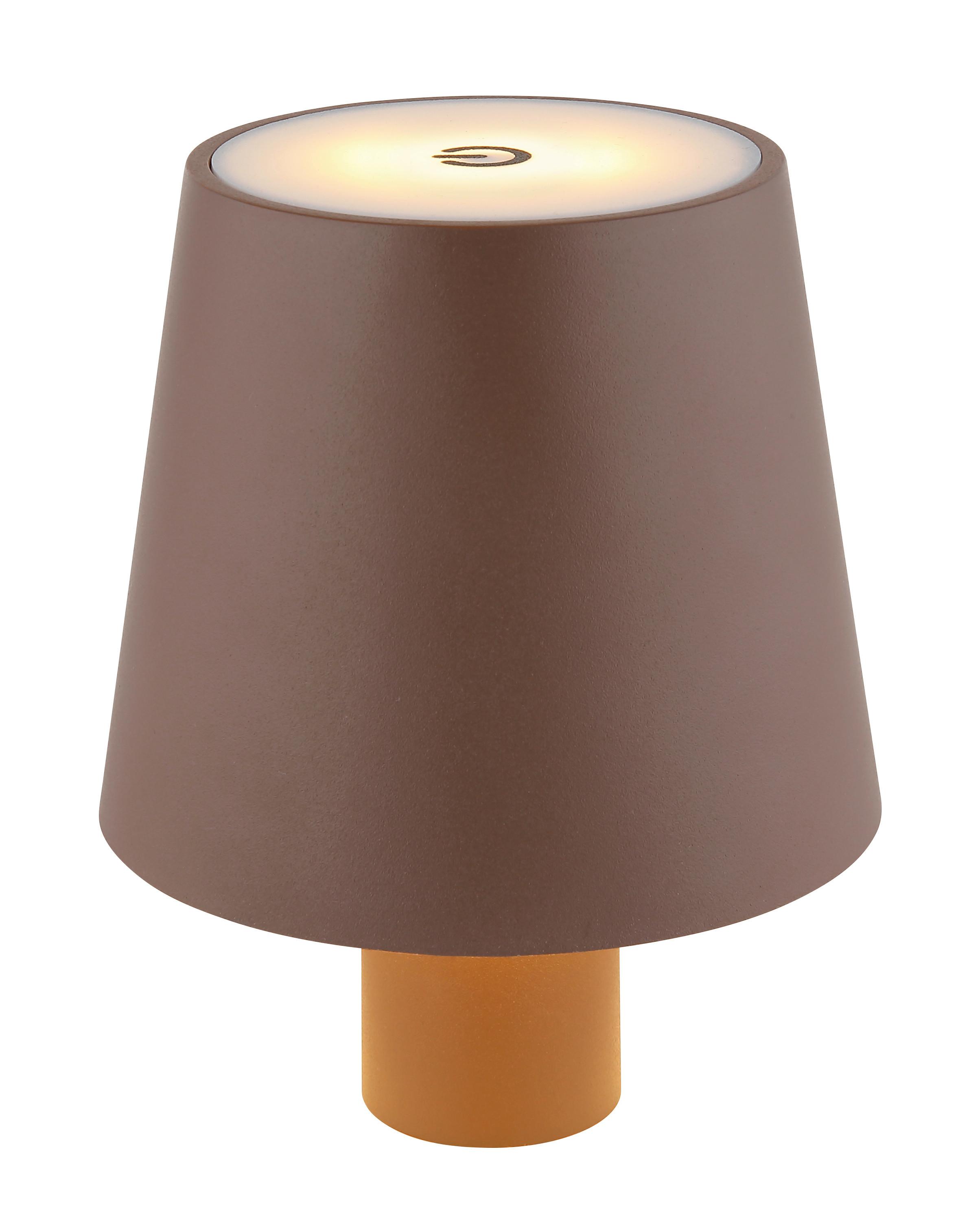 Akku-Tischleuchte 58438brs für Flaschen 3cm - Weiß/Braun, Trend, Kunststoff/Metall (10,6/13cm) - Globo