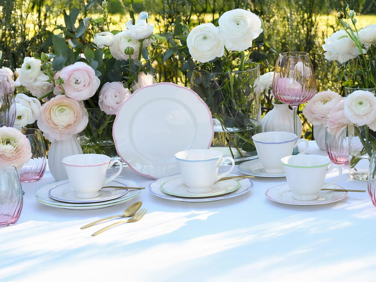 Kombiservice 20-Teilig. Steingut, multicolor - Hellrosa/Lila, Basics, Keramik - Creatable