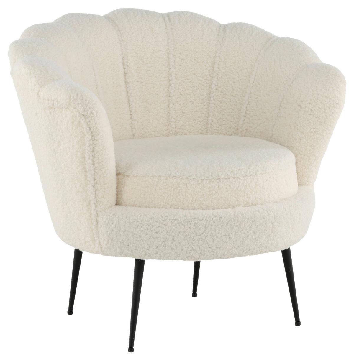 Sessel Calais - Schwarz/Weiß, Design, Textil/Metall (83/76/77cm) - Livetastic