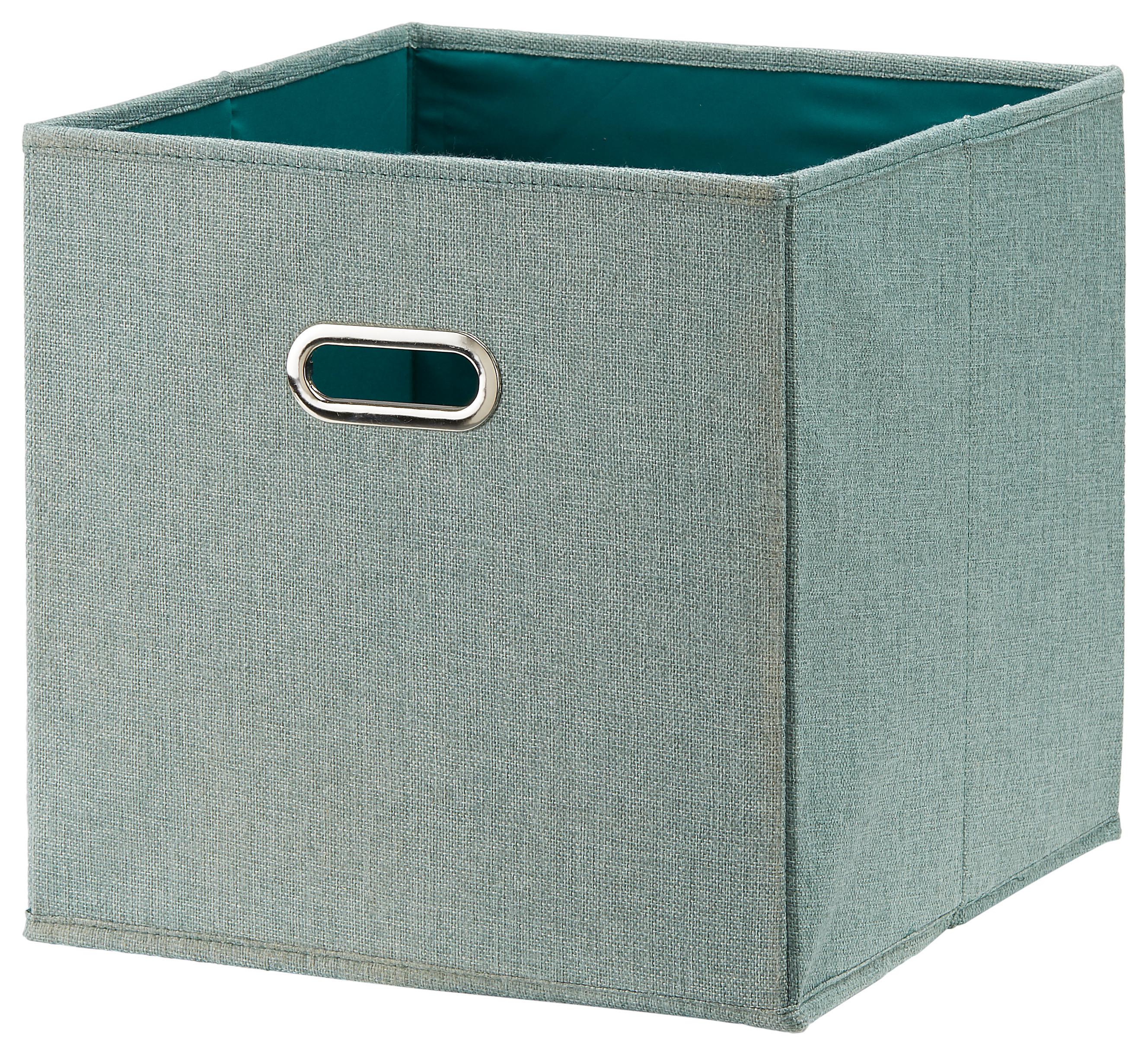 Skládací Krabice Bobby Ca.34l -Ext- -Akt- -Top- - zelená, Moderní, karton/textil (33/32/33cm) - Premium Living