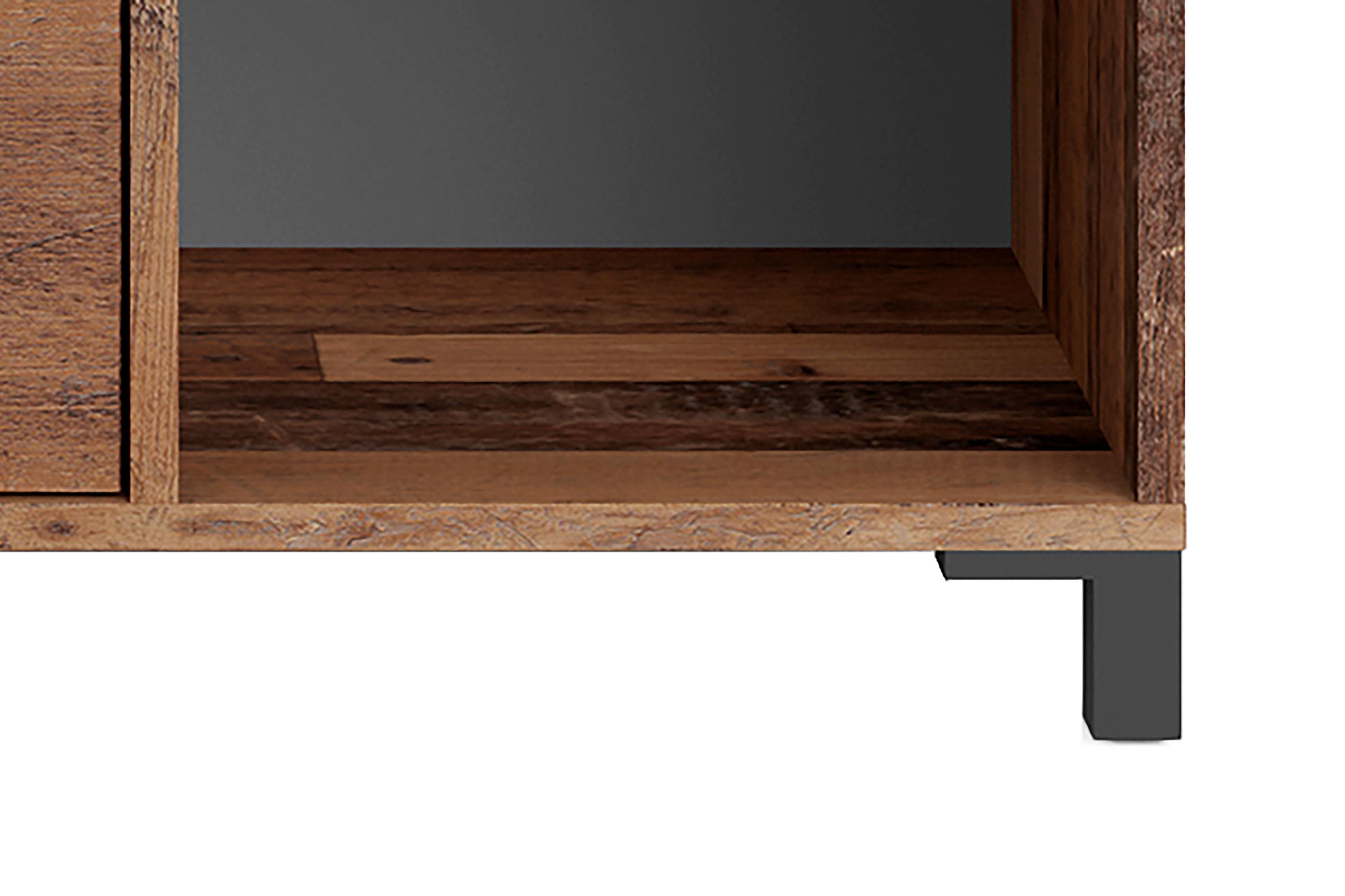 Sideboard B: 98 cm Jackson Anthrazit/Braun - Anthrazit/Schwarz, Design, Holzwerkstoff (98/85/40cm) - MID.YOU