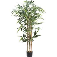 Kunstpflanze Bambus H: 130 cm - Schwarz/Braun, Design, Naturmaterialien/Kunststoff (130cm) - P & B
