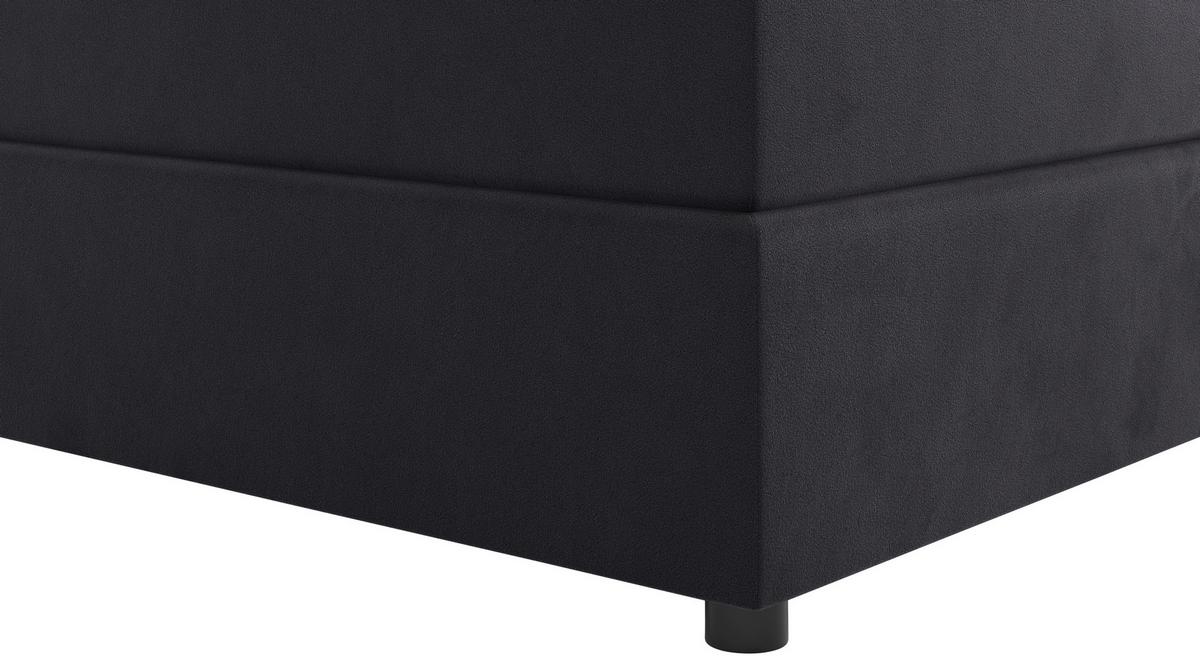 Boxspringbett Castle Schwarz Lf: 140x200 cm - Schwarz, Holzwerkstoff/Textil (180/200cm) - MID.YOU