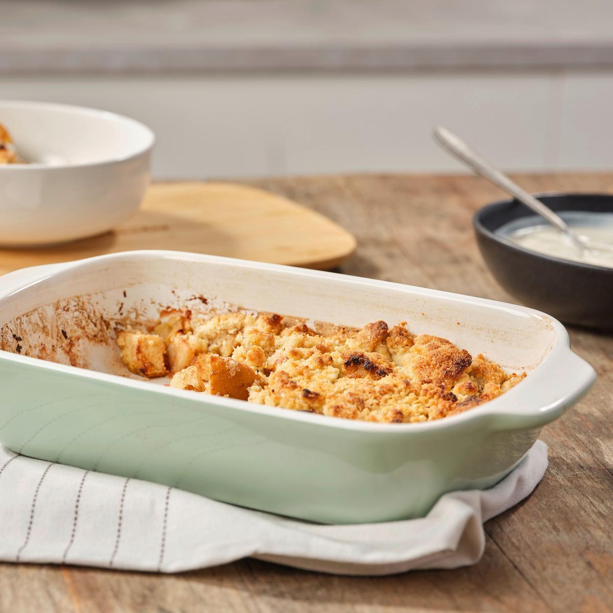 Auflaufform Stoneware Weiß/hellgrün B: 18,8 Cm - Weiß/Hellgrün, Basics, Naturmaterialien/Keramik (18.8cm) - Kitchenaid