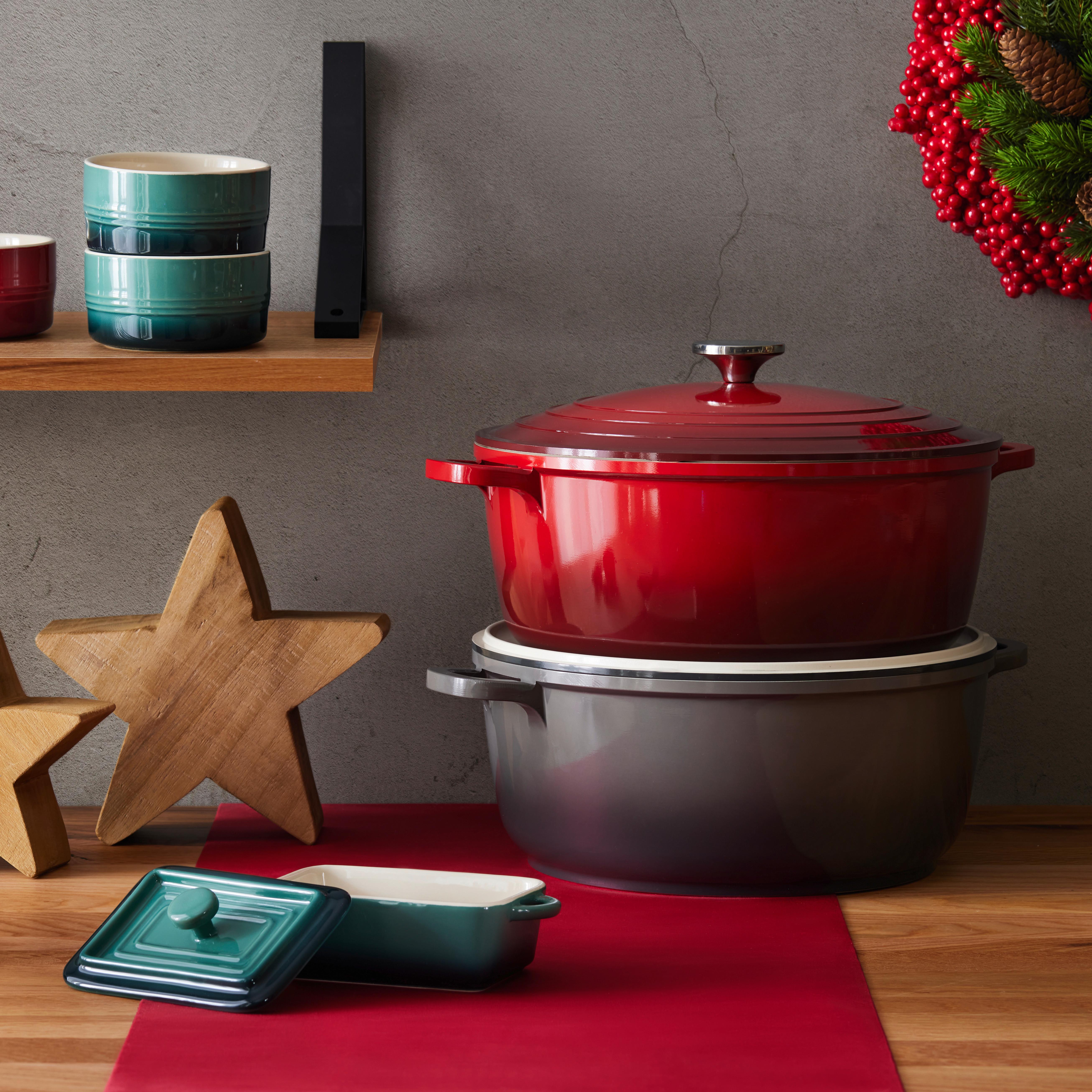 kastrol ELISA - L - červená, Konvenční, kov (28/12cm) - Modern Living