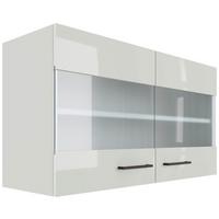 Kuchyňská horní skříňka LEVI - šedá/černá, Moderní, kov/kompozitní dřevo (100/54/32cm) - FlexWell