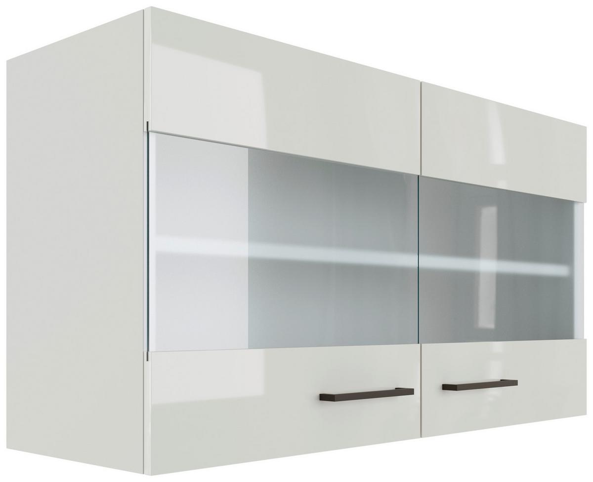 Kuchyňská horní skříňka LEVI - šedá/černá, Moderní, kov/kompozitní dřevo (100/54/32cm) - FlexWell