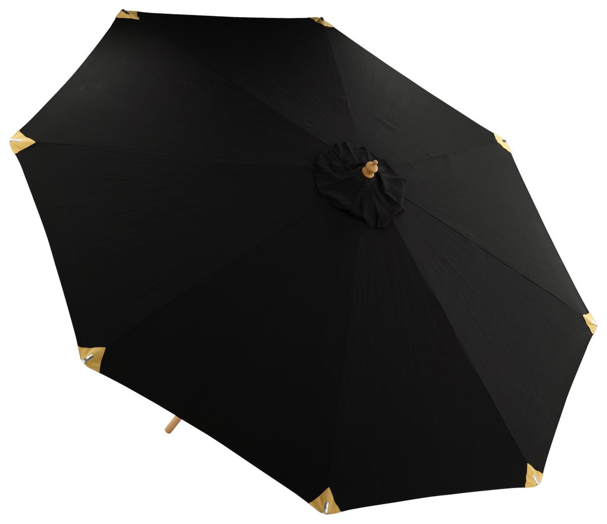 Sonnenschirm Nypo DM: 330cm H: 258cm Schwarz - Schwarz, KONVENTIONELL (330/258/330cm) - Gardenson