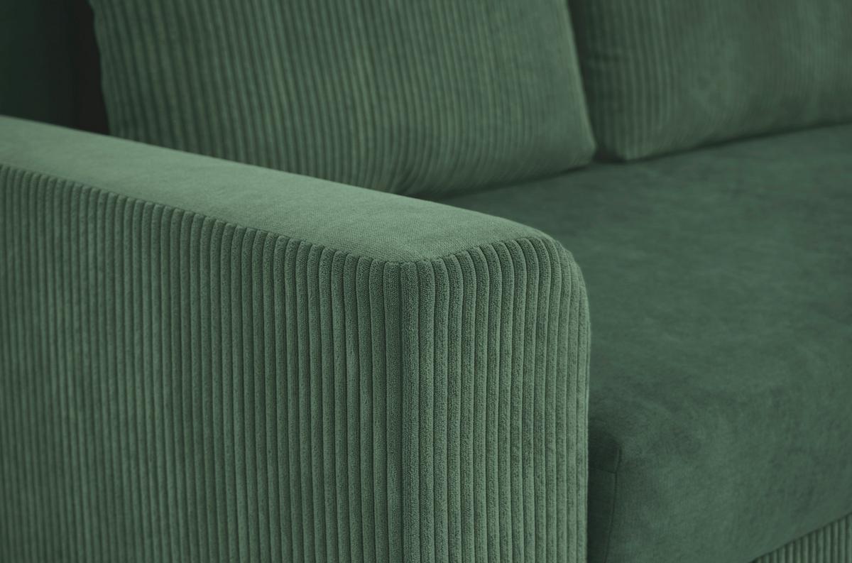 Ecksofa Diever Grün S: 239x141 cm - Chromfarben/Grün, Design, Textil (239/141cm) - Livetastic