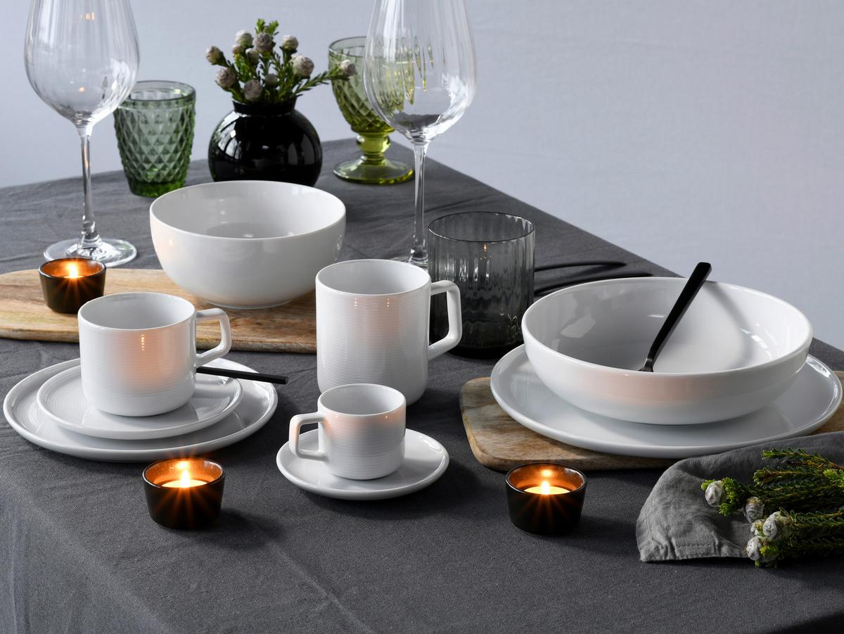 Kombiservice 30-Teilig. Porzellan, weiß - Weiß, Basics, Keramik - Creatable