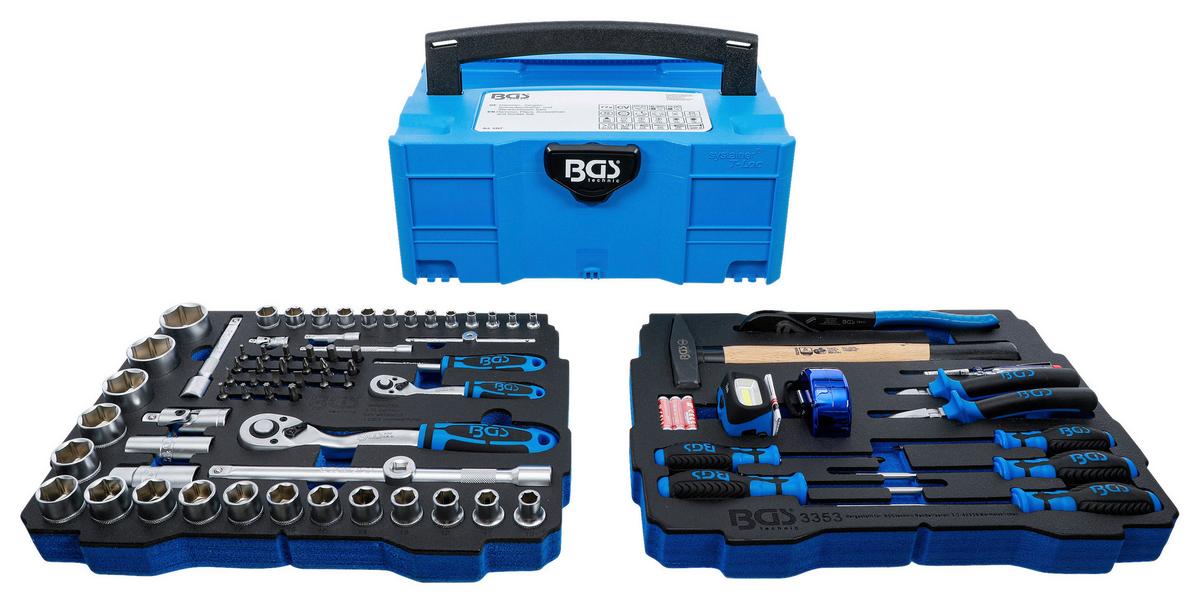 Steckschlüsselsatz Hammer-Zangen-Schraubendreher - Blau, Basics (41,8/30,3/16,6cm)