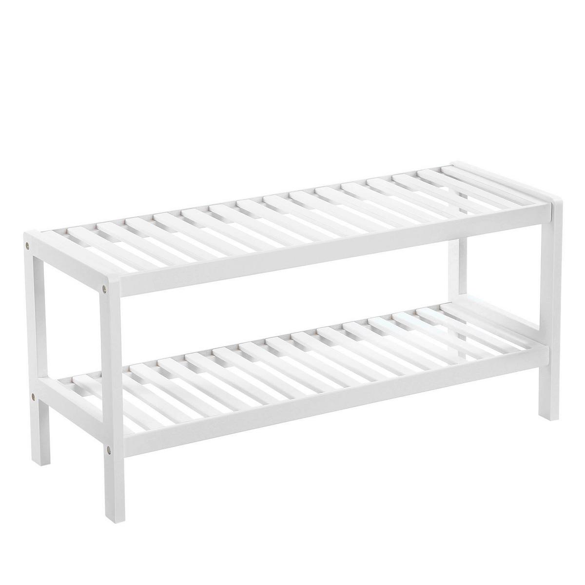 Regál na topánky bambus - biela, Trend, drevo (70/33/26cm) - Boxxx