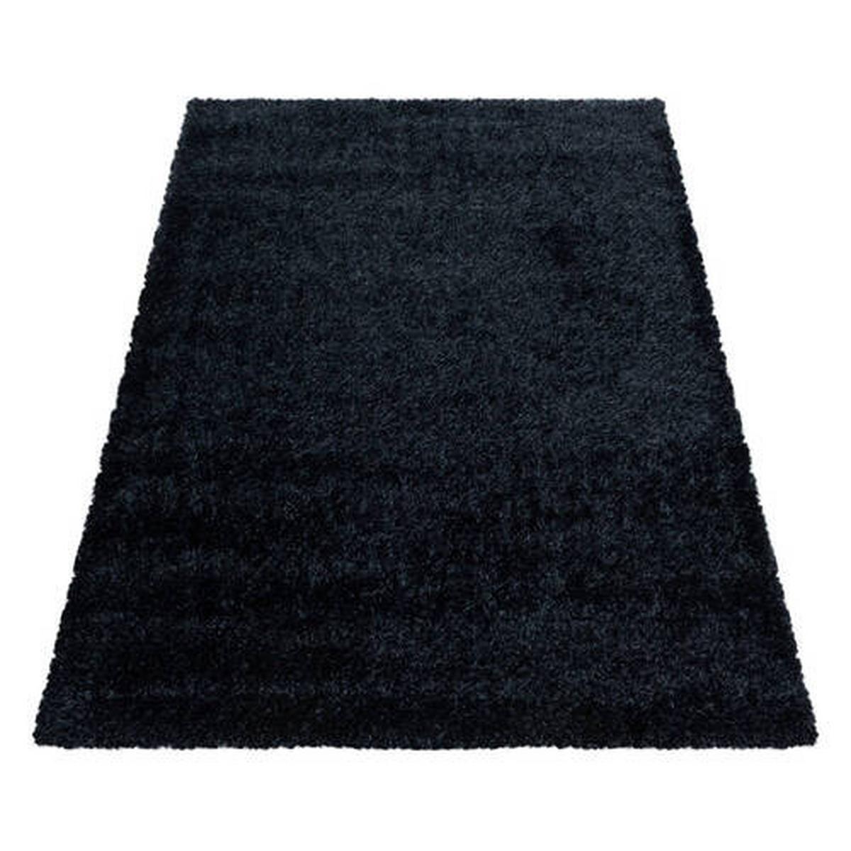 Hochflor Teppich Schwarz Brilliant 160x230 cm - Schwarz, Basics, Textil (160/230cm)